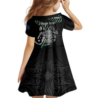 Personalised New Zealand Silver Fern Rugby Family Matching Off Shoulder Maxi Dress and Hawaiian Shirt Paua Shell With Champions Trophy History NZ Forever LT14 - Polynesian Pride