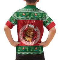 Personalized Hawaii Christmas Family Matching Summer Maxi Dress and Hawaiian Shirt Tiki Santa Mele Kalikimaka LT14 - Polynesian Pride