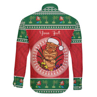 Personalized Hawaii Christmas Family Matching Tank Maxi Dress and Hawaiian Shirt Tiki Santa Mele Kalikimaka LT14 - Polynesian Pride