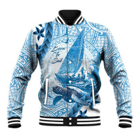 New Zealand Sailing Baseball Jacket Aotearoa Yacht Racing - Born To Sail LT14 Unisex Blue - Polynesian Pride