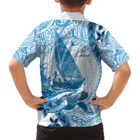 New Zealand Sailing Family Matching Short Sleeve Bodycon Dress and Hawaiian Shirt Aotearoa Yacht Racing - Born To Sail LT14 - Polynesian Pride