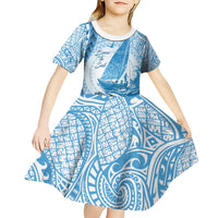 New Zealand Saling Kid Short Sleeve Dress Aotearoa Yacht Racing - Born To Sail