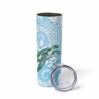 Personalised Polynesia Valentine's Day Skinny Tumbler SeaTurtle Couple Polynesian - Fairy Sparkles Color