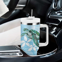 Personalised Polynesia Valentine's Day Tumbler With Handle SeaTurtle Couple Polynesian - Fairy Sparkles Color