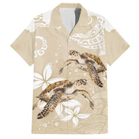 Happy Valentine's Day Polynesia Family Matching Tank Maxi Dress and Hawaiian Shirt SeaTurtle Couple Polynesian - Pollinate Color LT14 Dad's Shirt - Short Sleeve Beige - Polynesian Pride
