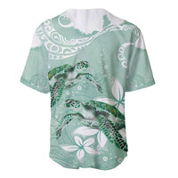Happy Valentine's Day Polynesia Baseball Jersey SeaTurtle Couple Polynesian - Green Lester Color LT14 - Polynesian Pride