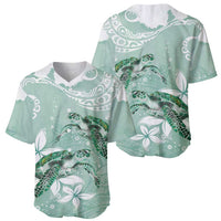 Happy Valentine's Day Polynesia Baseball Jersey SeaTurtle Couple Polynesian - Green Lester Color LT14 - Polynesian Pride
