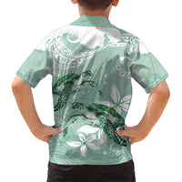 Happy Valentine's Day Polynesia Family Matching Tank Maxi Dress and Hawaiian Shirt SeaTurtle Couple Polynesian - Green Lester Color LT14 - Polynesian Pride