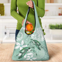 Happy Valentine's Day Polynesia Grocery Bag SeaTurtle Couple Polynesian - Green Lester Color