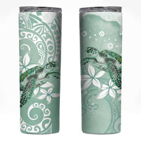Happy Valentine's Day Polynesia Skinny Tumbler SeaTurtle Couple Polynesian - Green Lester Color