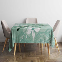Happy Valentine's Day Polynesia Tablecloth SeaTurtle Couple Polynesian - Green Lester Color