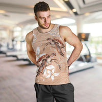 Happy Valentine's Day Polynesia Men Tank Top SeaTurtle Couple Polynesian - Desert Sand Color