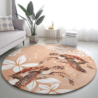 Happy Valentine's Day Polynesia Round Carpet SeaTurtle Couple Polynesian - Desert Sand Color LT14 - Polynesian Pride