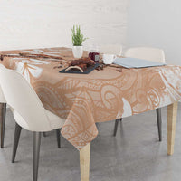 Happy Valentine's Day Polynesia Tablecloth SeaTurtle Couple Polynesian - Desert Sand Color