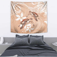 Happy Valentine's Day Polynesia Tapestry SeaTurtle Couple Polynesian - Desert Sand Color