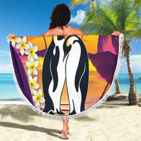 Hawaii Penguin Couple Beach Blanket You Are My Valentine - Tropical Sunset Vibes