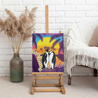 Hawaii Penguin Couple Canvas Wall Art You Are My Valentine - Tropical Sunset Vibes