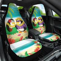 Hawaii Penguin Couple Car Seat Cover Hawaiian Kakau - Tropical Summer Vibes LT14 One Size Cyan - Polynesian Pride