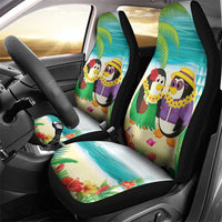 Hawaii Penguin Couple Car Seat Cover Hawaiian Kakau - Tropical Summer Vibes LT14 - Polynesian Pride
