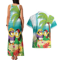 Hawaii Penguin Couple Couples Matching Tank Maxi Dress and Hawaiian Shirt Hawaiian Kakau - Tropical Summer Vibes