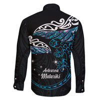 New Zealand Matariki Family Matching Mermaid Dress and Hawaiian Shirt Maori New Year Silver Fern And Lizard - Turquosie