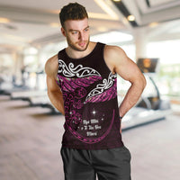New Zealand Matariki Men Tank Top Maori New Year Silver Fern And Lizard - Pink