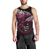 New Zealand Matariki Men Tank Top Maori New Year Silver Fern And Lizard - Pink