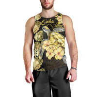 Personalised Aloha Hawaii Oahu Island Men Tank Top Gathering Place Sea Turtle Ilima Flowers
