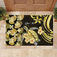Personalised Aloha Hawaii Oahu Island Rubber Doormat Gathering Place Sea Turtle Ilima Flowers