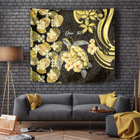Personalised Aloha Hawaii Oahu Island Tapestry Gathering Place Sea Turtle Ilima Flowers