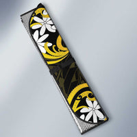 Personalised Cook Islands Aitutaki Auto Sun Shade Tiare Maori Polynesian Waves Tattoo LT14 - Polynesian Pride