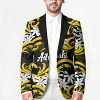 Personalised Cook Islands Aitutaki Blazer Tiare Maori Polynesian Waves Tattoo