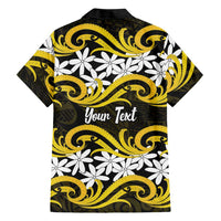 Personalised Cook Islands Aitutaki Family Matching Off The Shoulder Long Sleeve Dress and Hawaiian Shirt Tiare Maori Polynesian Waves Tattoo LT14 - Polynesian Pride
