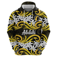 Personalised Cook Islands Aitutaki Hoodie Tiare Maori Polynesian Waves Tattoo LT14 - Polynesian Pride