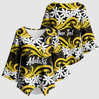 Personalised Cook Islands Aitutaki Kimono Sleeve Blouse Tiare Maori Polynesian Waves Tattoo LT14 - Polynesian Pride