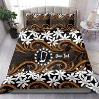 Personalised Cook Islands Rakahanga Bedding Set Tiare Maori Polynesian Waves Tattoo LT14 - Polynesian Pride