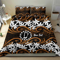 Personalised Cook Islands Rakahanga Bedding Set Tiare Maori Polynesian Waves Tattoo LT14 - Polynesian Pride