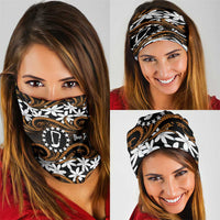 Personalised Cook Islands Rakahanga Neck Gaiter Tiare Maori Polynesian Waves Tattoo