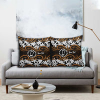 Personalised Cook Islands Rakahanga Pillow Cover Tiare Maori Polynesian Waves Tattoo