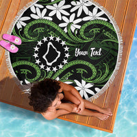 Personalised Cook Islands Palmerston Beach Blanket Tiare Maori Polynesian Waves Tattoo LT14 - Polynesian Pride