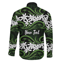 Personalised Cook Islands Palmerston Family Matching Short Sleeve Bodycon Dress and Hawaiian Shirt Tiare Maori Polynesian Waves Tattoo