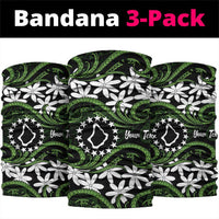 Personalised Cook Islands Palmerston Neck Gaiter Tiare Maori Polynesian Waves Tattoo