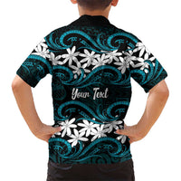 Personalised Cook Islands Penrhyn Atoll Family Matching Mermaid Dress and Hawaiian Shirt Tiare Maori Polynesian Waves Tattoo