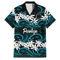 Personalised Cook Islands Penrhyn Atoll Family Matching Mermaid Dress and Hawaiian Shirt Tiare Maori Polynesian Waves Tattoo