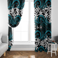 Personalised Cook Islands Penrhyn Atoll Window Curtain Tiare Maori Polynesian Waves Tattoo LT14 - Polynesian Pride