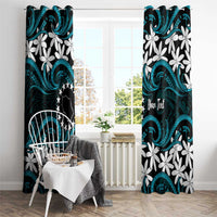 Personalised Cook Islands Penrhyn Atoll Window Curtain Tiare Maori Polynesian Waves Tattoo LT14 - Polynesian Pride