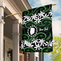 Personalised Cook Islands Mitiaro Garden Flag Tiare Maori Polynesian Waves Tattoo
