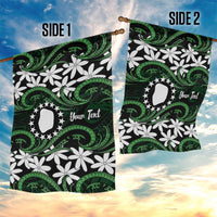 Personalised Cook Islands Mitiaro Garden Flag Tiare Maori Polynesian Waves Tattoo