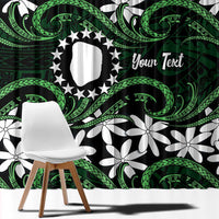 Personalised Cook Islands Mitiaro Window Curtain Tiare Maori Polynesian Waves Tattoo LT14 - Polynesian Pride