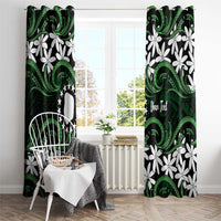 Personalised Cook Islands Mitiaro Window Curtain Tiare Maori Polynesian Waves Tattoo LT14 - Polynesian Pride